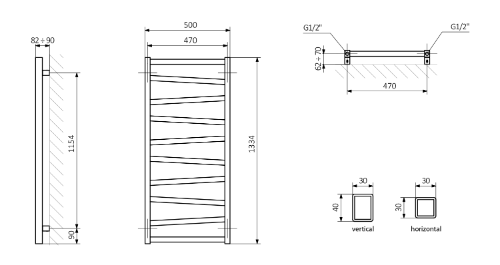 Zig ZG513 vykurovacie teleso 500x1334 mm, 490 W, biele