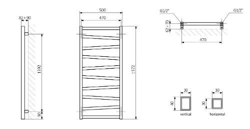 Zig ZG516A vykurovacie teleso 500x1572 mm, 582 W, antracit